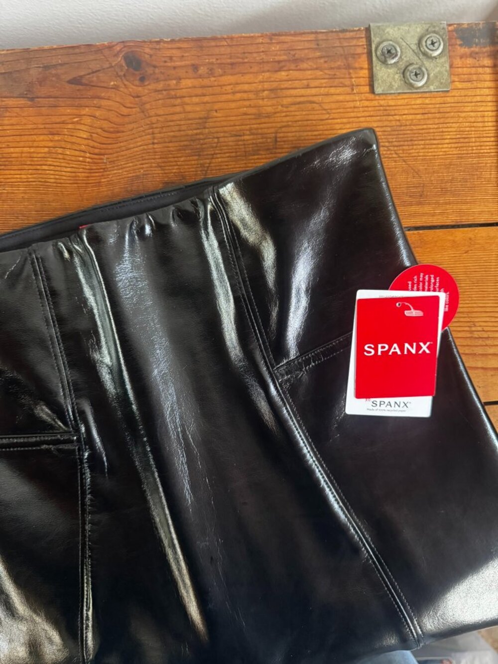 Spanx Faux Patent Leather Leggings — Size Small — NWT